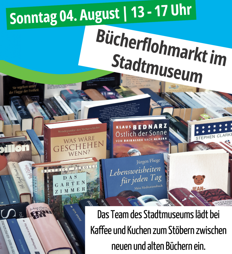 Plakat Bücherflohmarkt im Museum